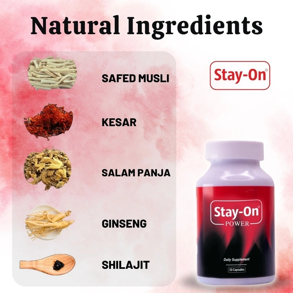 Stay-On Power Capsules (60 caps) + 1 Free prolong spray