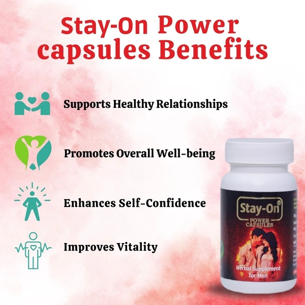 Stay-On Power Capsules – Stamina & Vitality Supplement for Men (30 Capsules) - 1 Bottles X 30 Capsules
