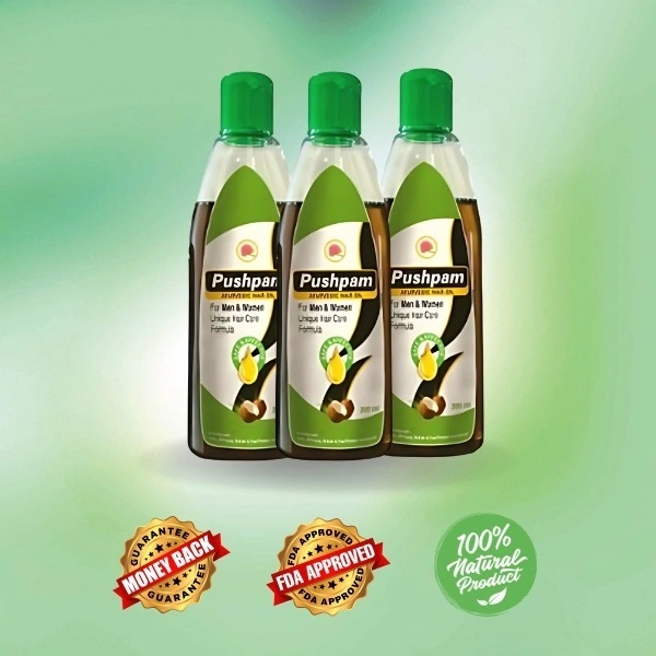 Pushpam Hair Oil  - 60 Days Pack ( 3 X 200 Ml)
