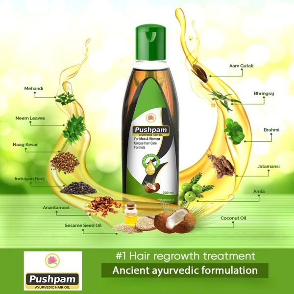 Pushpam Hair Oil  - 30 Days Pack (1 x 200 Ml)