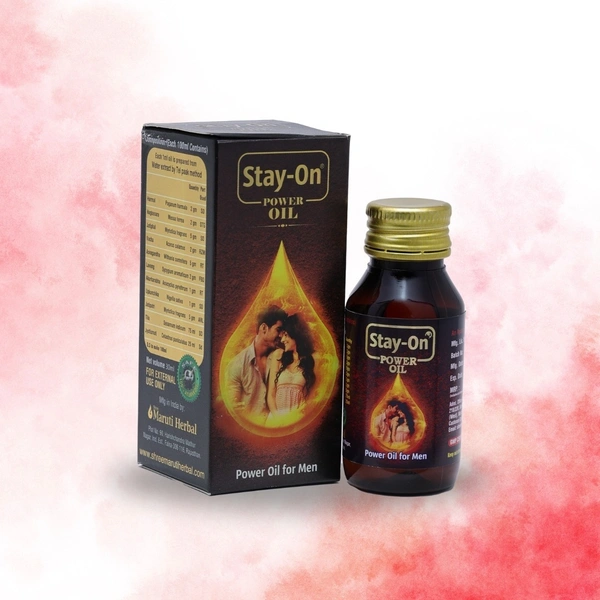 Stay-On Power Oil – Strength & Vitality Massage Oil for Men (1 x 30ml Bottle) - 1 Bottles X 30 ml