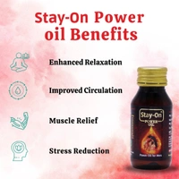 Stay-On Power Oil – Strength & Vitality Massage Oil for Men (1 x 30ml Bottle) - 1 Bottles X 30 ml