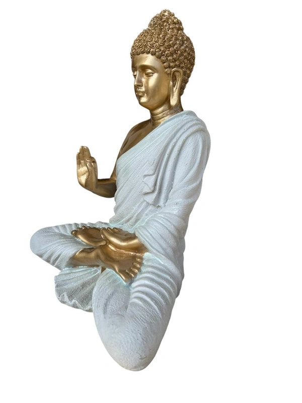 Golden White Buddha 14 Inch - 14 INCH