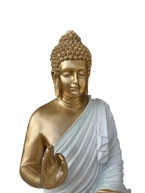 Golden White Buddha 14 Inch - 14 INCH