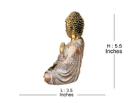 Buddha Showpiece Idol for Home Decor (Set of 3) (Ivory Gold, Free Size)