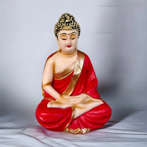 Small Meditation Buddha  - 5 Inch, Red
