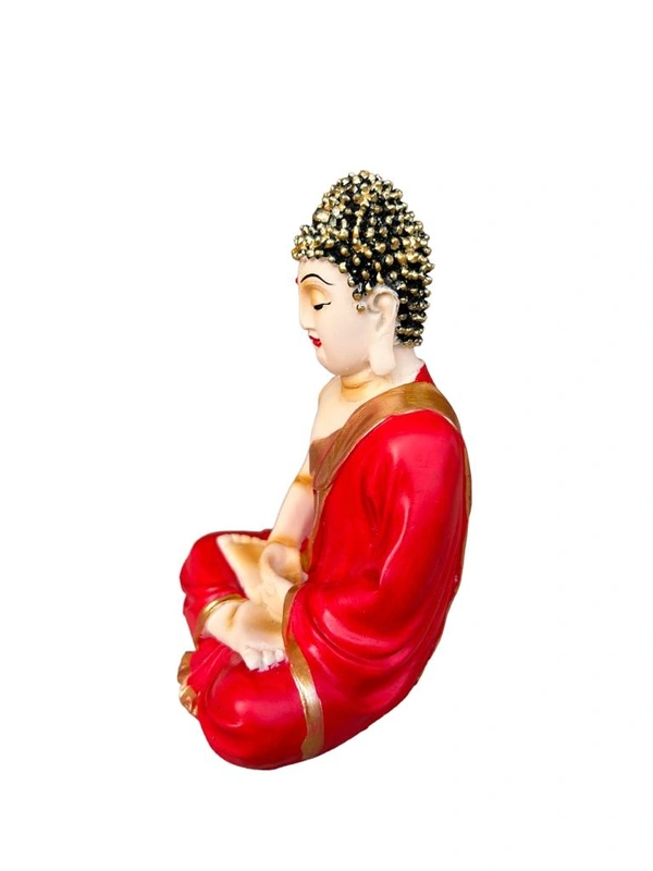 Small Meditation Buddha  - 5 Inch, Red