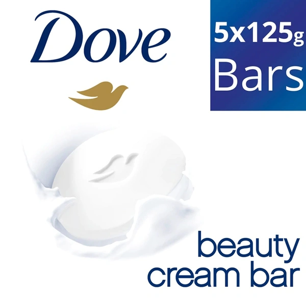 Dove - Soap - White, 5 x 125 gm
