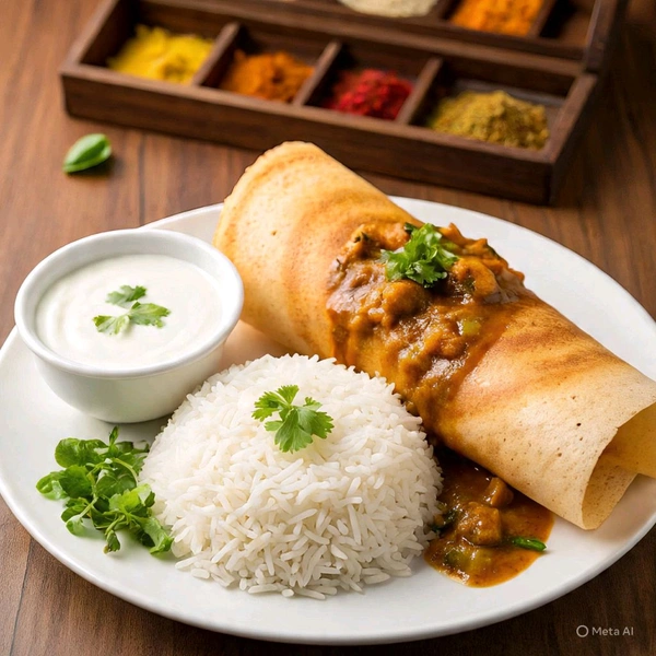 Chicken Dosa Thali At Your Doorstep