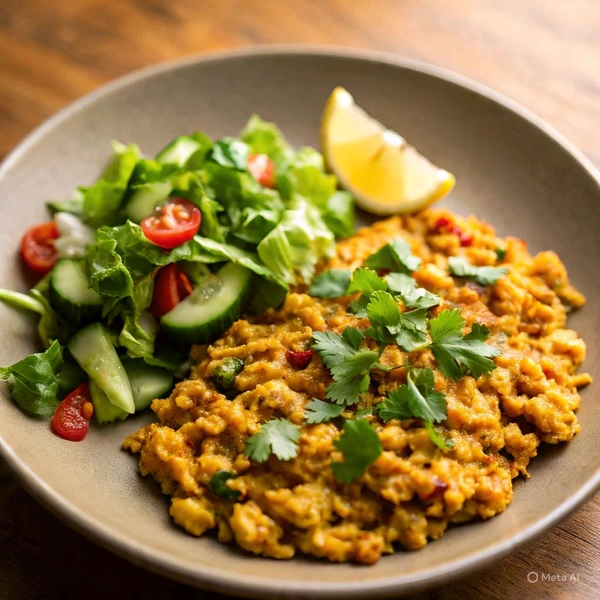 Spicy Eggs Bhurji With Butter 