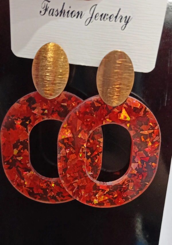 Orange Transparent Ear-Rings👒