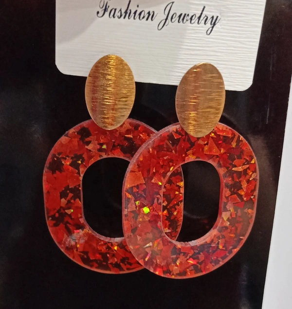 Orange Transparent Ear-Rings👒