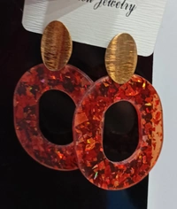 Orange Transparent Ear-Rings👒