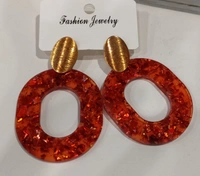 Orange Transparent Ear-Rings👒
