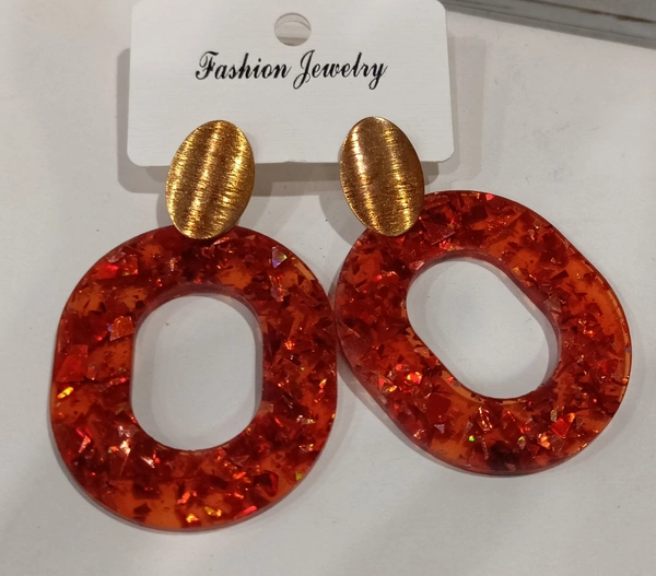 Orange Transparent Ear-Rings👒