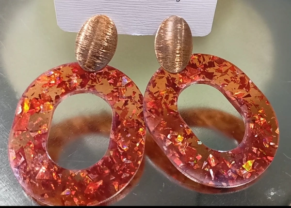 Orange Transparent Ear-Rings👒