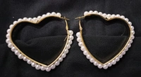 Hot Hearty Hoops with White Pearls