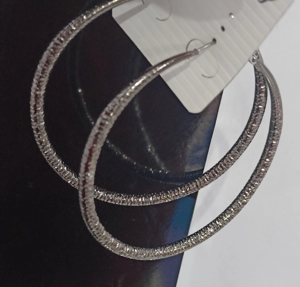 Dark Gray Glittery Hoops