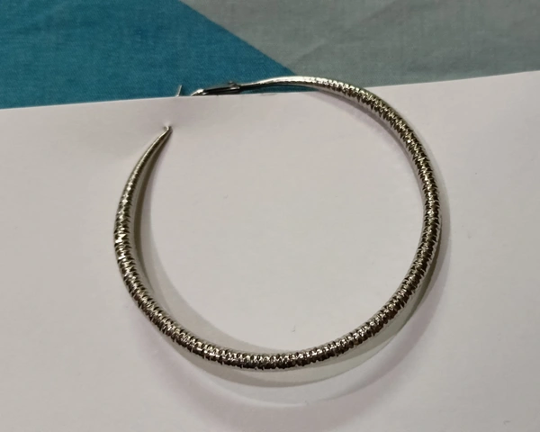Gray Glittery Hoops