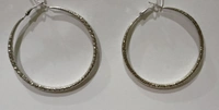 Gray Glittery Hoops