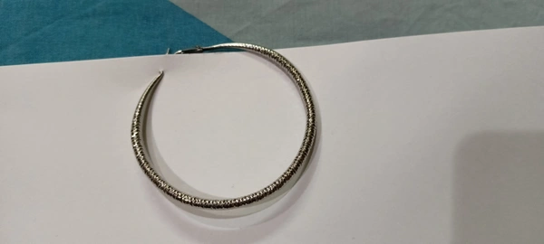 Gray Glittery Hoops
