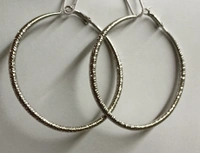 Gray Glittery Hoops