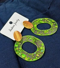 Green Transparent Ear-Rings👒