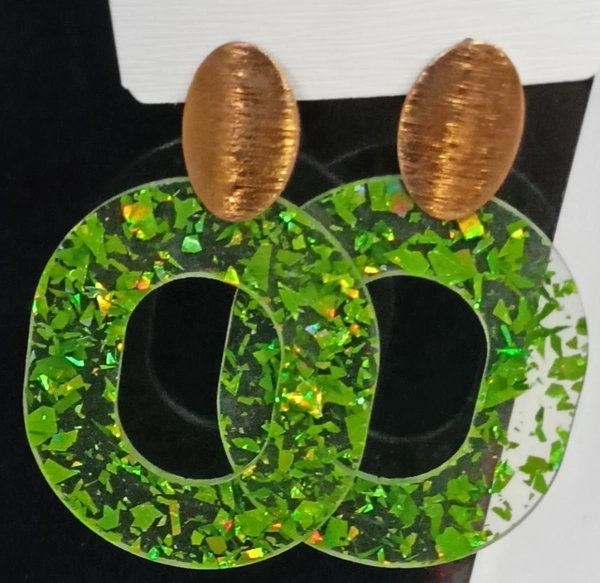 Green Transparent Ear-Rings👒