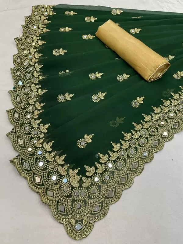 Bollywood Georgette Saree  (White) ( IMT )