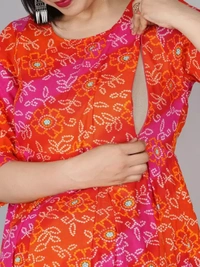 Women Printed Viscose Rayon Anarkali Kurta ( imt )