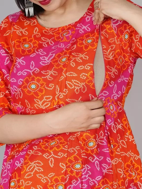 Women Printed Viscose Rayon Anarkali Kurta ( imt )