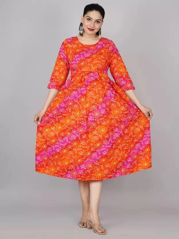 Women Printed Viscose Rayon Anarkali Kurta ( imt )
