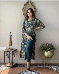 Women Printed Viscose Rayon Straight Kurta ( imt )