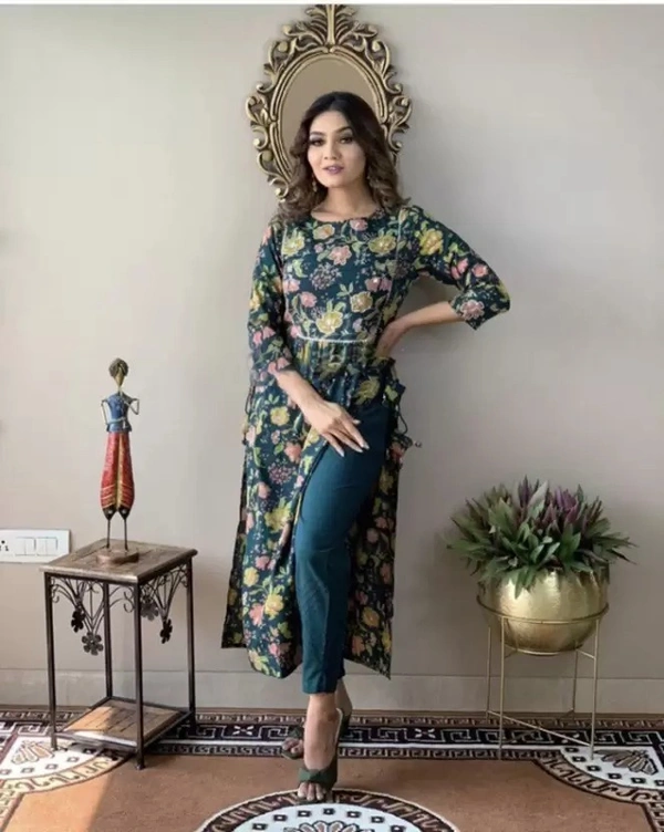 Women Printed Viscose Rayon Straight Kurta ( imt )