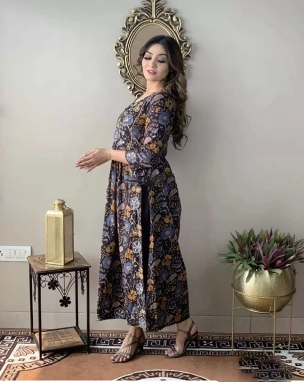 Women Printed Viscose Rayon Straight Kurta ( imt )
