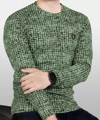 Men Checkered Round Neck Poly Cotton Grey T-Shirt ( imt )
