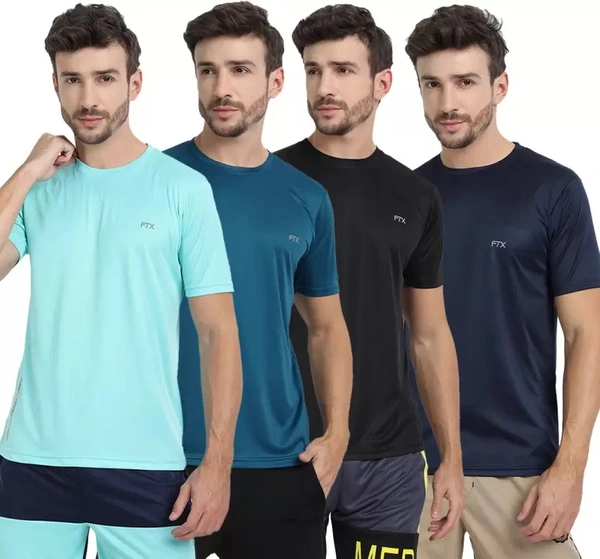 Round Neck Polyester Multicolor T-Shirt ( imt )