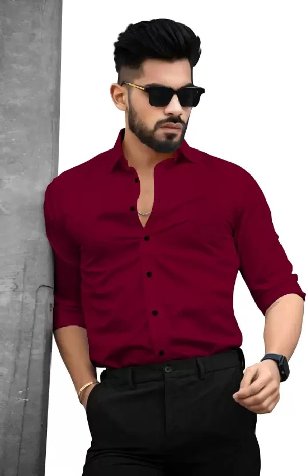  Regular Fit Solid Spread Collar Formal Shirt ( imt )