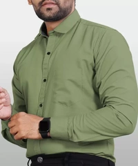 Regular Fit Solid Button Down Collar Formal Shirt( imt )