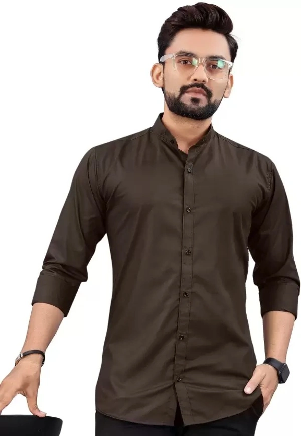 Slim Fit Solid Mandarin  ( imt )