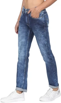 Men Tapered Fit Mid Rise Black Jeans ( imt (