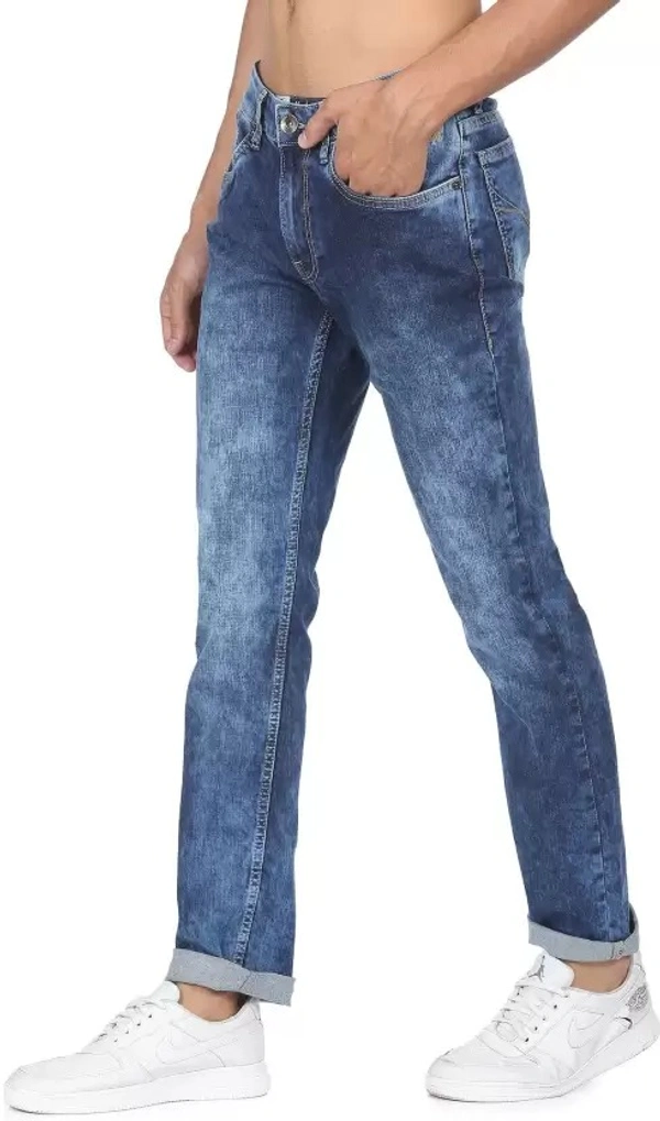 Men Tapered Fit Mid Rise Black Jeans ( imt (