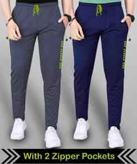 Men Printed Blue, Grey Track Pants ( imt )
