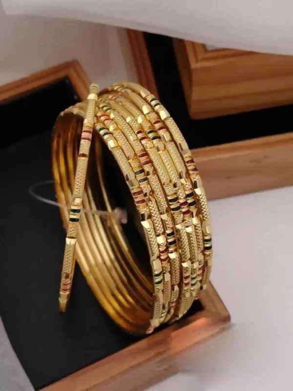 Brass Gold-plated Bangle Set  ( imt )