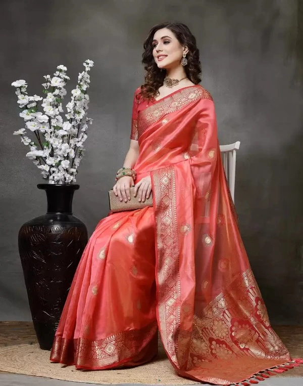 Embellished Banarasi Pure Silk Jacquard Saree   ( IMT )