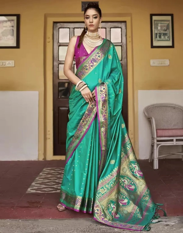Embellished Banarasi Pure Silk Jacquard Saree   ( IMT )