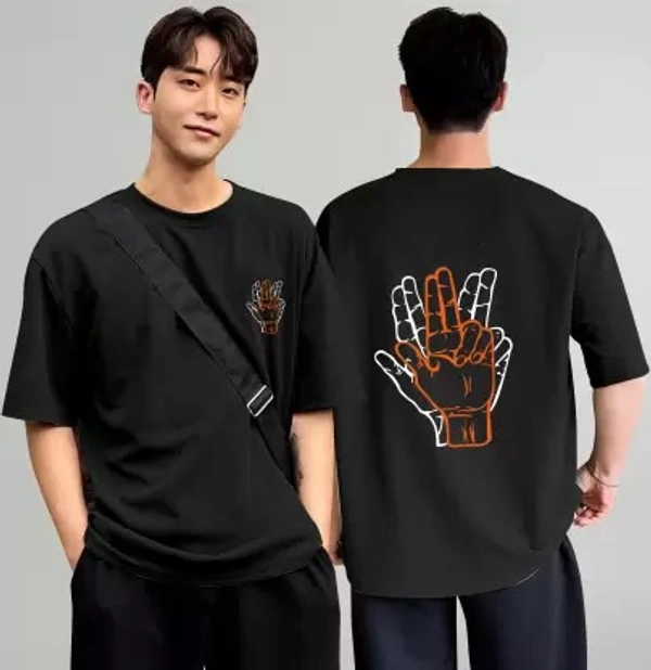 Printed Round Neck Poly Cotton Green T-Shirt ( IMT )
