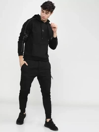 solied hooded sweat shirt