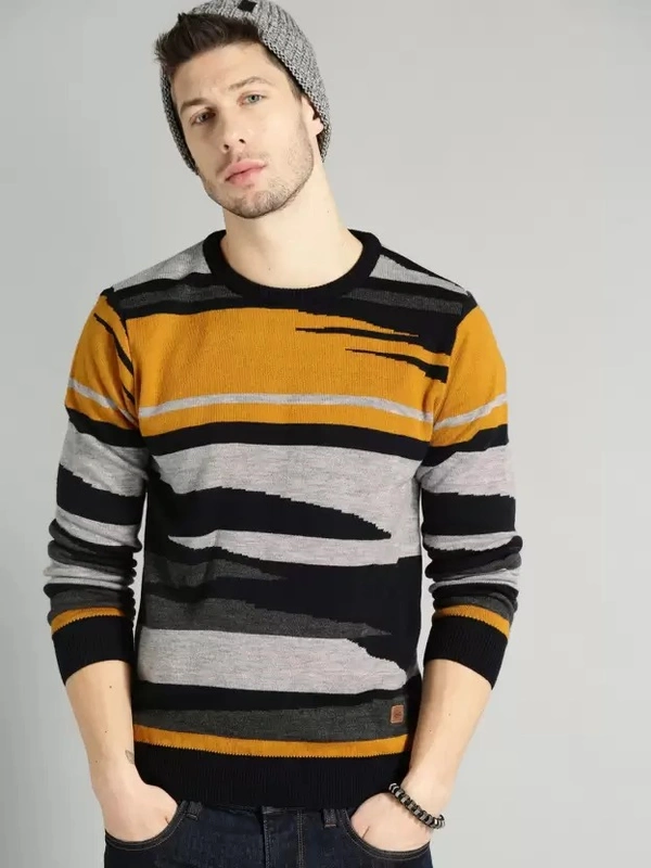 ROUND NECK DARK BLUE SWETER