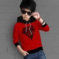 Boys Full Sleeve Printed Hooded Sweatshirt 